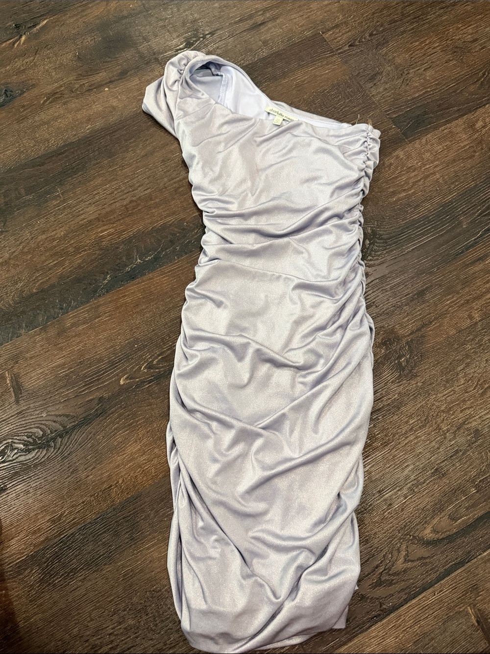 Ruched One-Shoulder Lavender Bodycon Dress